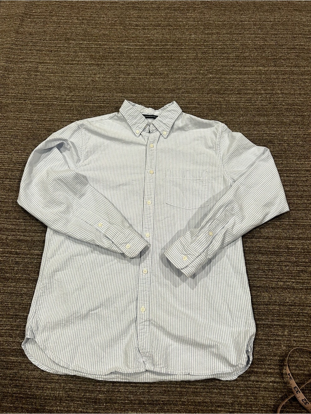 Brandy Melville Classic Blue Stripe Button-Down Shirt OS 100% cotton